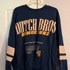 2XL Dutch Bros Navy and Beige Crewneck Sweater